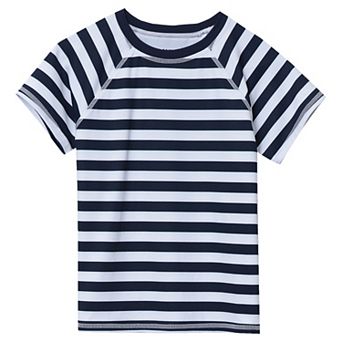 Girls 6-16 Lands' End Slim Short Sleeve Crewneck Swim Rash Guard