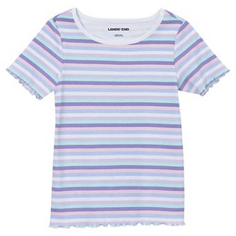 Girls 2-16 Lands' End Short Sleeve Ribbed Knit Tee
