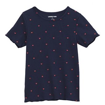 Girls 2-16 Lands' End Short Sleeve Ribbed Knit Tee