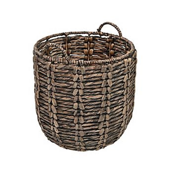 Laurel Bohemian Handwoven Abaca Hamper Basket with Handles