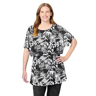 Woman Within Plus Size Miracle Mesh Blouson Tunic
