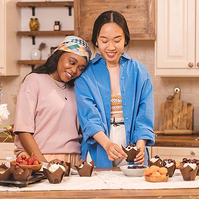 150Pcs Tulip Cupcake Liners Standard Paper Baking Cups Greaseproof Wrappers Disposable