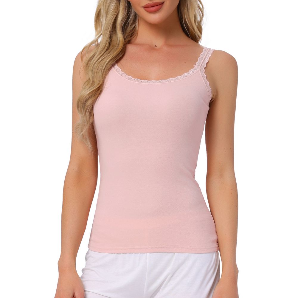 Women's Lace Camisole Tank Tops Cotton Cami Pajamas Top Soft Comfy