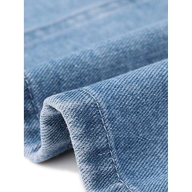 Women's Plus Size Denim Vest Sleeveless V Neck Button Down Casual Jean Waistcoat Jackets