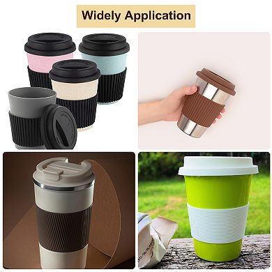 2 Pcs 3.54" Silicone Cup Lids, Drinking Lid Reusable Sealed Mug Lid for Ceramic or Glass Coffee Mug