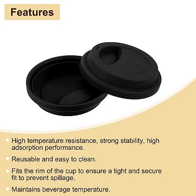 2 Pcs 3.54" Silicone Cup Lids, Drinking Lid Reusable Sealed Mug Lid for Ceramic or Glass Coffee Mug