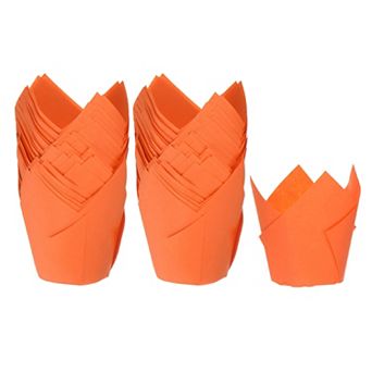 100 pc Tulip Cupcake Liners Standard Paper Baking Cups Greaseproof Wrappers Disposable Holders