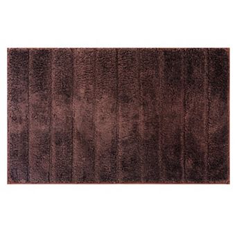 1 pc Soft Stripe Bathroom Rug, Rubber Backing Rugs Non Slip Absorbent Mat for Shower Floor