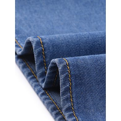 Women's Casual Denim Shirt Spring Long Sleeve Button Down Chambray Jean Jacket