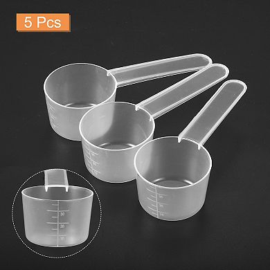 5Pcs Plastic Measuring Spoons 20g/40ml Table Spoon Powder Scoops Spoon, Clear