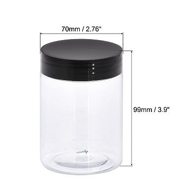 Round Plastic Jars with Screw Top Lid, 10oz Empty Containers for Storage 2 Pcs