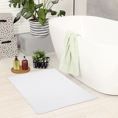 1 Pcs Luxury Bath Mat, Cotton Absorbent Hotel Spa Shower Floor Towel for Bathroom Rug Pad