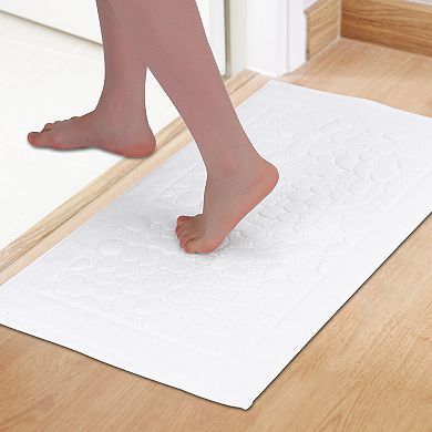 1pcs Reversible Cotton Mats Bathroom Floor Rugs Thick Soft Water Absorbent Quick Dry Shower Tub