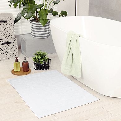 1pcs Reversible Cotton Mats Bathroom Floor Rugs Thick Soft Water Absorbent Quick Dry Shower Tub