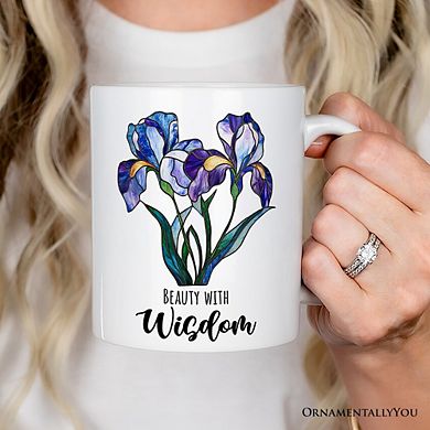 Iris Stained Glass Mug, Beauty With Wisdom Gift