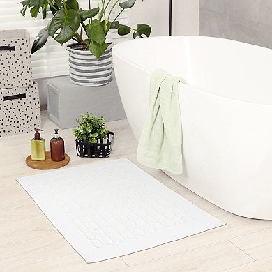1Pcs Lightweight Textured Bath Mat Hotel Reversible Water Absorbent Rug Shower Foot Carpet 16" x 24"