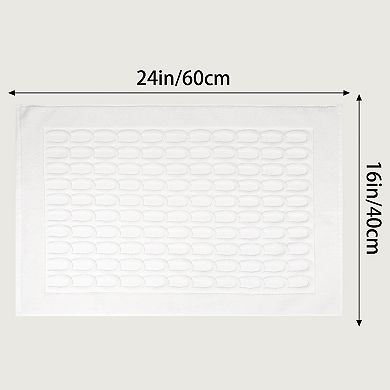 1Pcs Lightweight Textured Bath Mat Hotel Reversible Water Absorbent Rug Shower Foot Carpet 16" x 24"