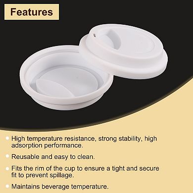 4 Pcs 3.54" Silicone Cup Lids, Drinking Lid Reusable Sealed Mug Lid