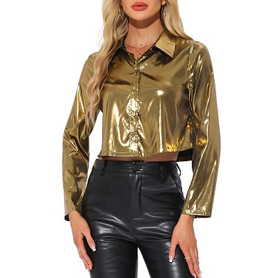 green emerald velvet dress Rose Golden Solid Satin Men's Long Sleeve Dress Shirt, S