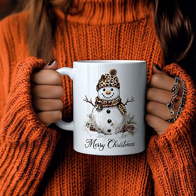 Leopard Snowman Mug, Christmas Gift