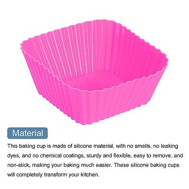 18Pcs Silicone Cupcake Baking Cups, Silicone Muffins Liners Non-Stick Square Baking Cups
