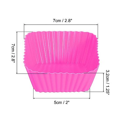 18Pcs Silicone Cupcake Baking Cups, Silicone Muffins Liners Non-Stick Square Baking Cups