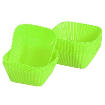 18 pc Silicone Cupcake Baking Cups, Silicone Muffins Liners Non-Stick Square Baking Cups