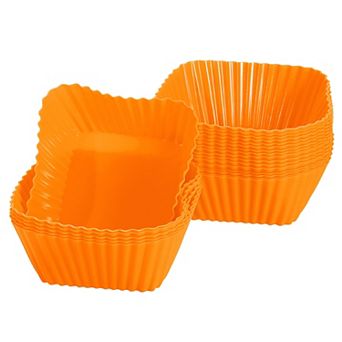 18 pc Silicone Cupcake Baking Cups, Silicone Muffins Liners Non-Stick Square Baking Cups