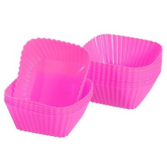 18 pc Silicone Cupcake Baking Cups, Silicone Muffins Liners Non-Stick Square Baking Cups