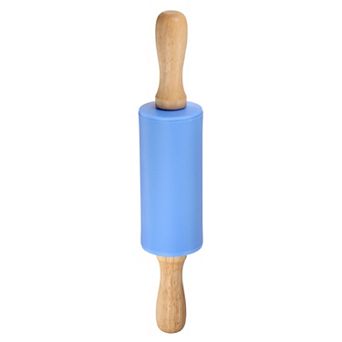 Silicone Rolling Pins for Baking 9 Inch Wooden Handle Non Stick Rolling Pin