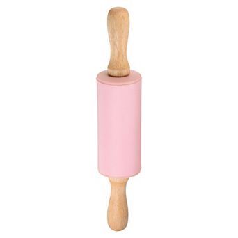 Silicone Rolling Pins for Baking 9 Inch Wooden Handle Non Stick Rolling Pin