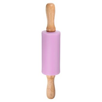 Silicone Rolling Pins for Baking 9 Inch Wooden Handle Non Stick Rolling Pin