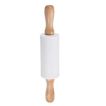 Silicone Rolling Pins for Baking 9 Inch Wooden Handle Non Stick Rolling Pin