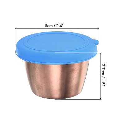 4pcs Salad Dressing Container, 2.4oz Reusable Condiment Containers with Lids Blue