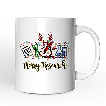 Science Buffalo Plaid Christmas Mug, Gift for Scientist or Researcher