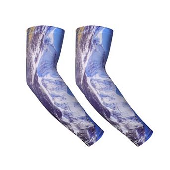 Breathable Arm Sleeves for Outdoor Blue White 1 Pair