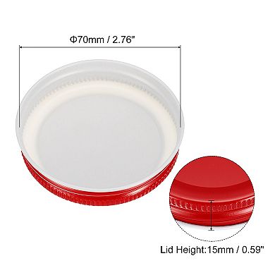 Mason Jar Lids, 70mm/2.76" Wide Mouth Tin Plate Caps Leak Proof for Canning Jars Kitchen Storage