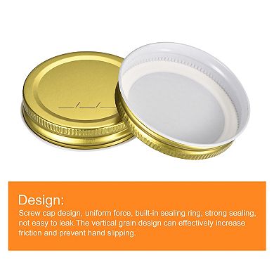 Mason Jar Lids, 12 Pcs Tinplate Canning Lids Regular Mouth Leak Proof Fits Storage Jars