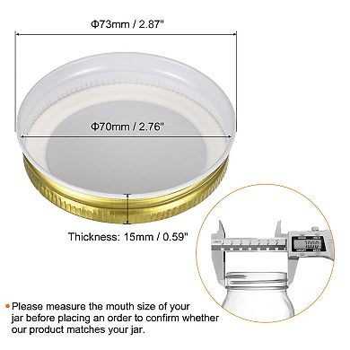 Mason Jar Lids, 12 Pcs Tinplate Canning Lids Regular Mouth Leak Proof Fits Storage Jars