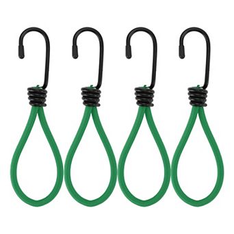 Elastic Cord Ties with Metal Hooks, Cord Hooks 4 pc with End Protective Cap