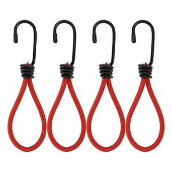 Elastic Cord Ties with Metal Hooks, Cord Hooks 4 pc with End Protective Cap