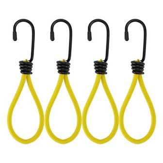 Elastic Cord Ties with Metal Hooks, Cord Hooks 4 pc with End Protective Cap