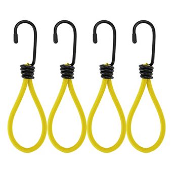 Elastic Cord Ties with Metal Hooks, Cord Hooks 4 pc with End Protective Cap