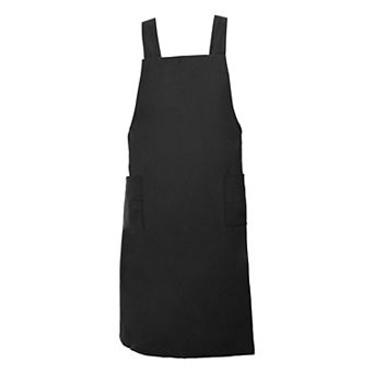 Cotton Linen Apron, Cross Back Apron with Pockets, Cooking Aprons Dress for Women, Painting Pinafore