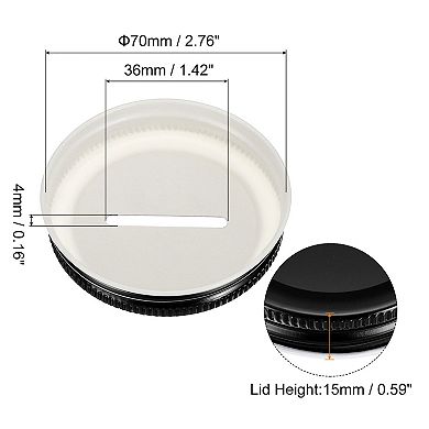 6Pcs Coin Slot Bank Lid for Mason Jar, Regular Mouth Tin Plate Caps Inserts