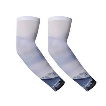 Sun Protection Arm Sleeves for Outdoor Blue White 1 Pair