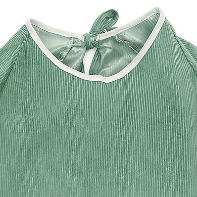 Women Kitchen Apron with Pockets, Long Sleeves Corduroy Apron for Cooking Work