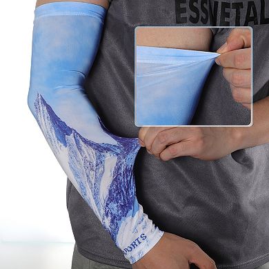 Moisture Wicking Arm Sleeves for Outdoor Blue White 1 Pair