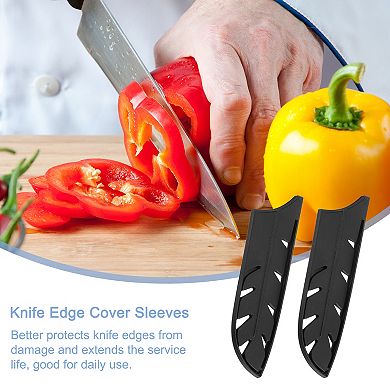 2Pcs Knife Cover Sleeves Blade Edge Guards for 7" Santoku Knife Blade Edge Protector for Kitchen