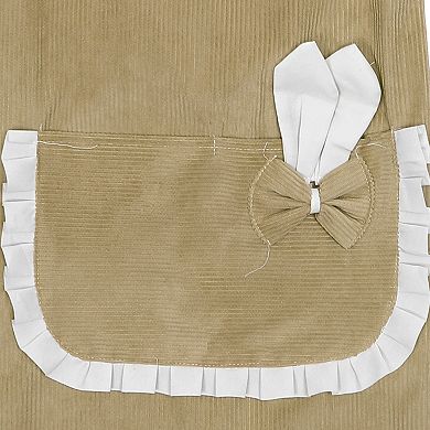 Women Kitchen Apron with Pockets, H Shoulder Corduroy Apron for Cooking Baking Cleaning Work